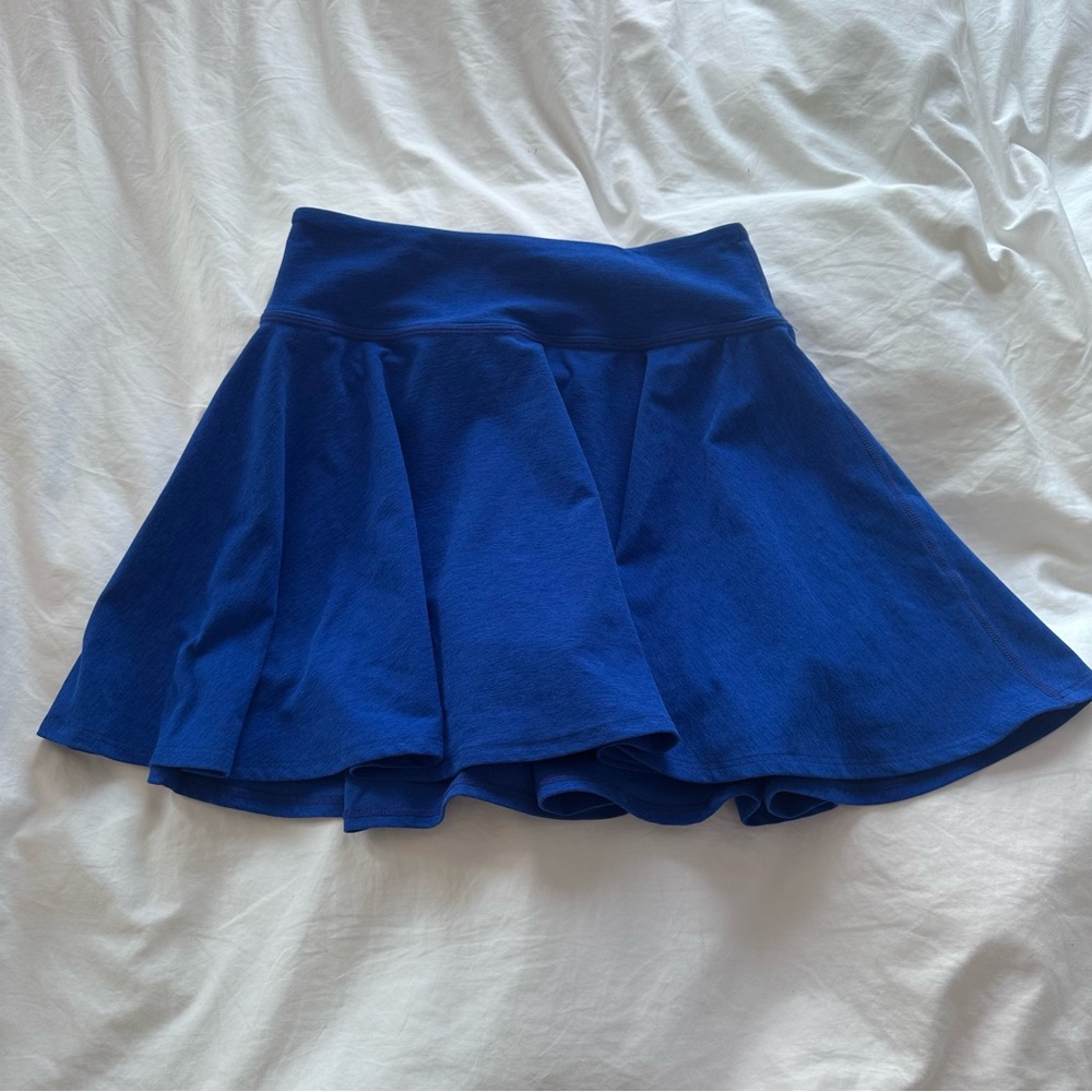 Beyond Yoga Blue Pleated Skater Mini Skirt